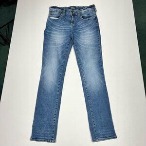 Aero Women Slim Straight Leg Jeans Blue Stretch Medium Wash Low Rise Denim 28/30
